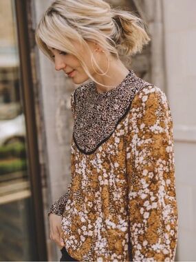 Hinge for Nordstrom mixed print boho print blouse size M